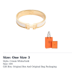 HERMES Clic H L&auml;&auml;nelikud K&auml;ev&otilde;rud Naistele Kreemjas Valge/Kuldne H700001F-85PM One Size 3 kreemikas
