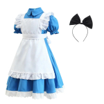Anime Sinine Alice Imedemaal Cosplay Kost&uuml;&uuml;m Magus Lolita Neitse Kleit Naistele Pastoraalne Lolita Neitse Kost&uuml;&uuml;m Roll Halloween M&auml;ng 140 white