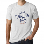 Ultrabasic Homme Graphique Je ne vieillis pas T-Shirt Lettre XS valge