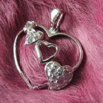 Les Tr&eacute;sors De Lily [B6412] - Pendentif Argent 'Love Echoes' Blanc valge