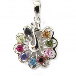 Les Tr&eacute;sors De Lily [M1734] - Pendentif argent 'Paon' tutti frutti mitmev&auml;rviline