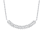 Les Tr&eacute;sors De Lily [N7163] - Collier Argent 'Sissi' blanc argent&eacute; (rhodi&eacute;) - 40x4 mm valge