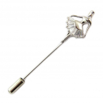 Les Tr&eacute;sors De Lily [P6603] - Broche Cr&eacute;ateur 'Ballerine' blanc argent&eacute; - 60 mm- 18x15 mm valge