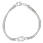 Les Tr&eacute;sors De Lily [Q4606] - Bracelet Argent 'Boho' argent&eacute; (rhodi&eacute;) - 19 cm 18x9 mm (noeud) h&otilde;be