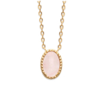 Les Tr&eacute;sors De Lily [Q8460] - Collier Plaqu&eacute; Or 'Cl&eacute;opatra' quartz rose dor&eacute; - 10x8 mm Heleroosa