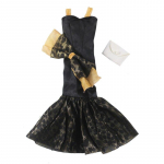 Black Bowknot Fishtail mood nukuriided Barbie nukukleidi jaoks peokott 1/6 nukutarvikud Barbie nuku r&otilde;ivaste jaoks must