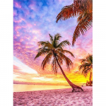 T&auml;isruudu/&uuml;mmargune teemantmaal p&auml;ikeseloojangu rannapildid kividest 5D teemanttikandid kookosp&auml;hklipuu mosaiik k&auml;sitsi valmistatud kingitus Full Round 20X30CM