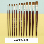 Weasel's Hair lamepeaga pintsel Wolf Hair Art Pen 12 tk/komplekt &otilde;li akvarell akr&uuml;&uuml;l maalipintsel kunstnikule algajale