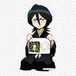 Rukia joonistus Gif Rukia Kuchiki Ichigo Kurosaki Anime Lron plaastritel riidekoti jaoks Ts&auml;rk soojus&uuml;lekande kleebised triibud aplikatsioonid