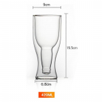 Topeltseinaga klaas Creative Coffee Tee Tass Mahlakruusid Piim kohvikutass 1tk 250-420ml &Otilde;lleswig Kokteiliklaasid Joogitarvikud 420ml