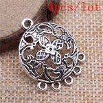 Amuletid ehete valmistamise komplekti ripats isetehtud ehete aksessuaarid &uuml;mmargused lillelised k&otilde;rvar&otilde;ngad &uuml;hendavad v&otilde;lusid 4pcs-28x23mm-B12723