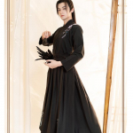 Hanfu meessoost Hiina stiilis vehkleja must &uuml;likond S must