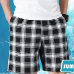 Meeste l&uuml;hikesed p&uuml;ksid vabaaja sportlikud sirged puuvillased suvetriibulised ruudulised l&uuml;hikesed p&uuml;ksid 2XL