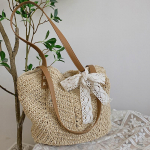 Yogodlns Casual Straw Bucket &Otilde;lakott Naiste &Otilde;&otilde;nes kootud Rannarotangist kandekott 26x1x35cm khaki