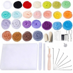 25 v&auml;rvi n&otilde;elviltimiskomplekt Villa viltimist&ouml;&ouml;riistad K&auml;sitsi valmistatud vildist n&otilde;elakomplekt Viltimiskanga materjalid Aksessuaarid 25 colors with tool