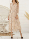 Elegantne bodycon Naiste kleit naistele 2022 suvine pikkade varrukatega maxi peokleidid naiste r&uuml;&uuml; femme daamid vestidos mujer XS aprikoosi