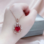 Bella Box kullav&auml;rvi Lillega Imeilus Elegantne Ripats Kaelakee Naistele V&otilde;luv pulm Kihlus Kalliskivid P&auml;rli rangluu kett Naiste Kingitused 45cm punane/kuld