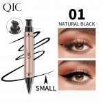 QIC2 In 1 Colorful Stamp Double-ended Triangular Winged Eyeliner 5 Color Eyeliner Stamp 3.5g 01#Natural Black