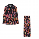 S&uuml;gis-Euroopa ja Ameerika &Uuml;hendriigid S&auml;rgikomplekt Moodne survevoldiga printimisega rev&auml;&auml;riga pikkade varrukatega s&auml;rk kaheosaline S must