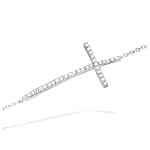 Les Tr&eacute;sors De Lily [K9505] &ndash; h&otilde;bedane k&auml;ev&otilde;ru 'Cross' h&otilde;bevalge (roodiumiga kaetud) - 32x15mm valge