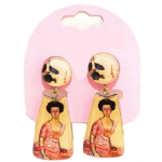 Les Tr&eacute;sors De Lily [R4263] - K&auml;sitsi valmistatud k&otilde;rvar&otilde;ngad 'Mistinguette' roosa beež - 48x18 mm (frida) Heleroosa
