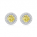 925 Sterling Silver 0,5 ct &Uuml;mar L&otilde;ige Vvs1 P&auml;ris Kollane Moissaniit Teemandid Pulma Kihlus N&otilde;elk&otilde;rvar&otilde;ngad Peened Ehted