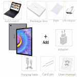 BDF 10,1-tolline Android 12 tahvelarvuti 1280x800 kaheksatuumaline 8 GB RAM 128 GB ROM 4G v&otilde;rk AI kiirendatud tahvelarvutid arvuti topelt-Wifi 5000 mAh Standard add keyboard hall