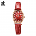 Shengke SK elegantsed naiste kvartsk&auml;ekellad, originaalse disainiga nahast rihmaga naiste kell, luksuslik naiste k&auml;ekell Montre Femme must