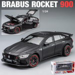1/24 Scale Brabus Rocket 900 Diecast automudeli m&auml;nguasi, tagasit&otilde;mmatav m&auml;nguasi koos heli ja valgusega lastele v&auml;ikelastele poistele t&uuml;drukutele m&otilde;eldud kingituste kollektsioon 1:24-size:21.2*8.1*5.8cm must