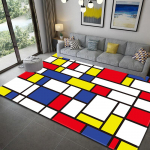 V&auml;rviline plokk-geomeetriline tr&uuml;kitud vaibavaip elutuppa magamistuppa suure pindalaga vaibad Tr&uuml;kitav p&otilde;randavaip salongimattide teipide jaoks 120cm x 160cm
