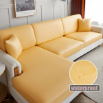 Pu veekindel nahast diivani istmekate elutoa jaoks, veniv kate, m&ouml;&ouml;bli kaitse 15 &uuml;hev&auml;rvilist diivani diivanikatet Normal Size (L)-1pc kollane