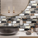 Triibuliste plaatide kleebis K&ouml;&ouml;k Backsplash &Otilde;likindel vannituba Veekindel kodukaunistused Seinakleebised Peel Stick Kunstimaaling 10cmX20cmX5pcs