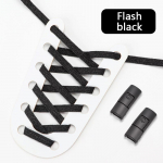 NR.8 1paar lipsuta kingapaelad elastsed tossudele Laisad kingapaelad Vajuta Metalllukk Kiire sisse- ja v&auml;ljal&uuml;litamine V&auml;rviline kingapael Lame Unisex 100cm must