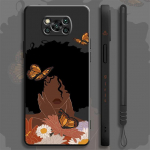 Ilus Aafrika t&uuml;druku Daisy Flower liblikas Xiaomi Poco X3 X4 Nfc M3 M4 Pro F3 jaoks Mi 11 11t 10s 10t 10 9 Se 8 6 vedelkorpusele Poco X3 Pro