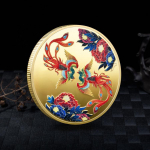 Edu teile Hiina stiilis Luan Feng Chengxiang Phoenixi m&auml;lestusmedal FU kuldm&uuml;nt h&otilde;bem&uuml;nt metallist m&auml;rk k&auml;sit&ouml;&ouml; 1 pcs kuld