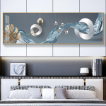 Kaasaegne luksuslik abstraktne geomeetriline l&otilde;uend maalimine seinapildid lint plakatid magamistuba voodi k&otilde;rval Hotelli kodukaunistus Cuadros 60cm&times;150cm NoFrame