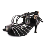 Naiste Ladina tantsukingad Shining Rhinestone Moodsad tantsukingad Konts 7,5cm 34 must