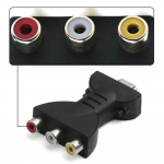 HDMI-3 RCA-video helimuundur HDMI-AV-videoadapter Kullatud konverter signaali edastamiseks must