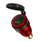 Alumiiniumist DIN Hella pistik 30W 5A toiteallika mootorratta topelt-USB laadija QC3.0 toiteadapter Veekindel 12V-24V BMW Ducati jne Hella DIN-pesa jaoks 5.8x2.8x2.8cm