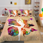 3D tantsumustriga luksuslik kodu voodipesu komplekt t&auml;issuuruses tekikate ja padjap&uuml;&uuml;r Tantsuvarjuprint Pestav mugav magamistoa voodipesu UK Single 135x200cm