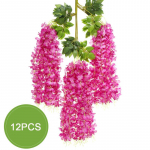 12X kunstlik v&otilde;lts rippuv siidist lilled Wisteria viinapuu taimeaia kodukaunistus punane