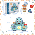 Beebi Einsteini m&auml;nguasi, kaheksajalgsed muusikalised m&auml;nguasjad v&auml;ikelastele, 18+ kuu vanuste beebide m&auml;nguasjad, koolieelikutele m&otilde;eldud muusikainstrumentide m&auml;nguasi, Beethoveni m&auml;nguasjad 27.3x23.5x16.5cm sinine