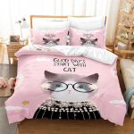 3D armas kassi voodipesukomplekt magamistoa tekikate padjap&uuml;&uuml;r voodipesu &uuml;heinimesevoodi t&auml;issuuruses 2/3 t&uuml;kki mikrokiust Baby 100x135cm