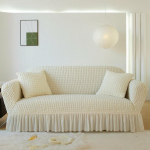 Voldis Seersuckeri diivanikate elutuppa Paks elastne tugeva veniva diivani katted 1/2/3/4 istmega diivani tugitooli kate 3 Seat 190-230cm