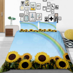 3D Lilleseeria voodipesukomplekt Lillemustriline Tekikate voodipesukomplekt EU t&auml;issuuruses &uuml;he-/kaheinimesevoodiga kodukaunistus Baby 100x135cm