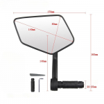 Jalgrattapeegel E-Bike'i tahavaatepeeglile Jalgratta Ebike'ile, Jalgratta peegel lenkstangile 17-22 mm, Jalgrattapeegli tahavaatepeegel jalgratastele Left