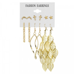 Trendikas metallist &otilde;&otilde;nsate lehtedega pikad rippuvad k&otilde;rvar&otilde;ngad armastust&auml;hed Moon Stud k&otilde;rvar&otilde;ngaste komplekt naiste ehted