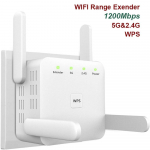 5 GHz WiFi pikendaja pikamaa traadita WIFI v&otilde;imendi AC1200 adapter 1200 Mbps Wi-Fi v&otilde;imendi 802.11N WiFi signaali kordus EU plug valge