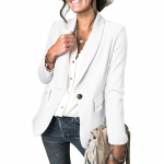 Naiste mood vabaaja &uuml;hev&auml;rviline rev&auml;&auml;r, pikkade varrukatega, kitsas n&ouml;&ouml;biga v&auml;ike jope L beež