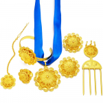 Etioopia ehtekomplektid kaelakee k&otilde;rvar&otilde;ngad s&otilde;rmus juuksen&otilde;el Otsaesine kett k&auml;ev&otilde;ru Eritrea Aafrika etniline pruut